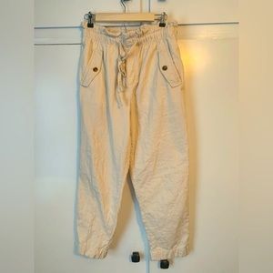 LOFT LINEN PAPERBAG WAISTE PANTS
